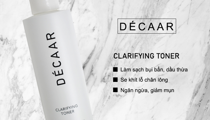 Công dụng của nước hoa hồng cho da dầu mụn Décaar Clarifying Toner 