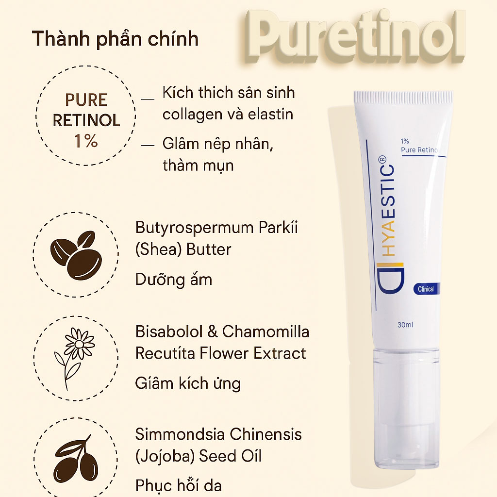 Thành phần chính của Hyaestic 1% Pure Retinol