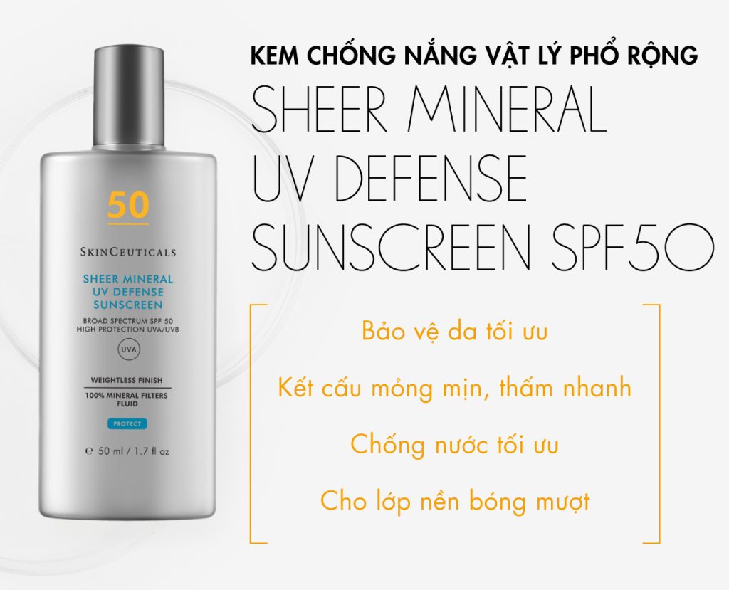 Công dụng SkinCeuticals Sheer Mineral UV Defense SPF 50