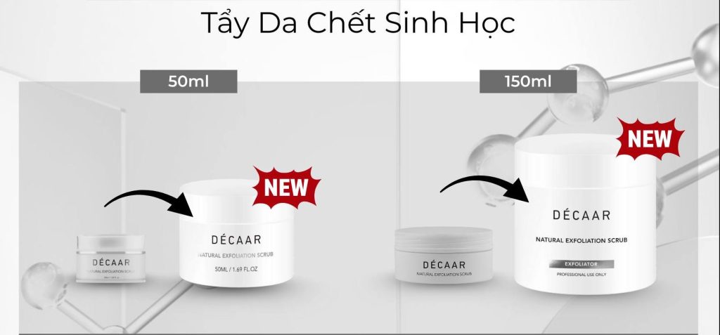Hình: Sản phẩm NATURAL EXFOLIATION SCRUB cũ và mới