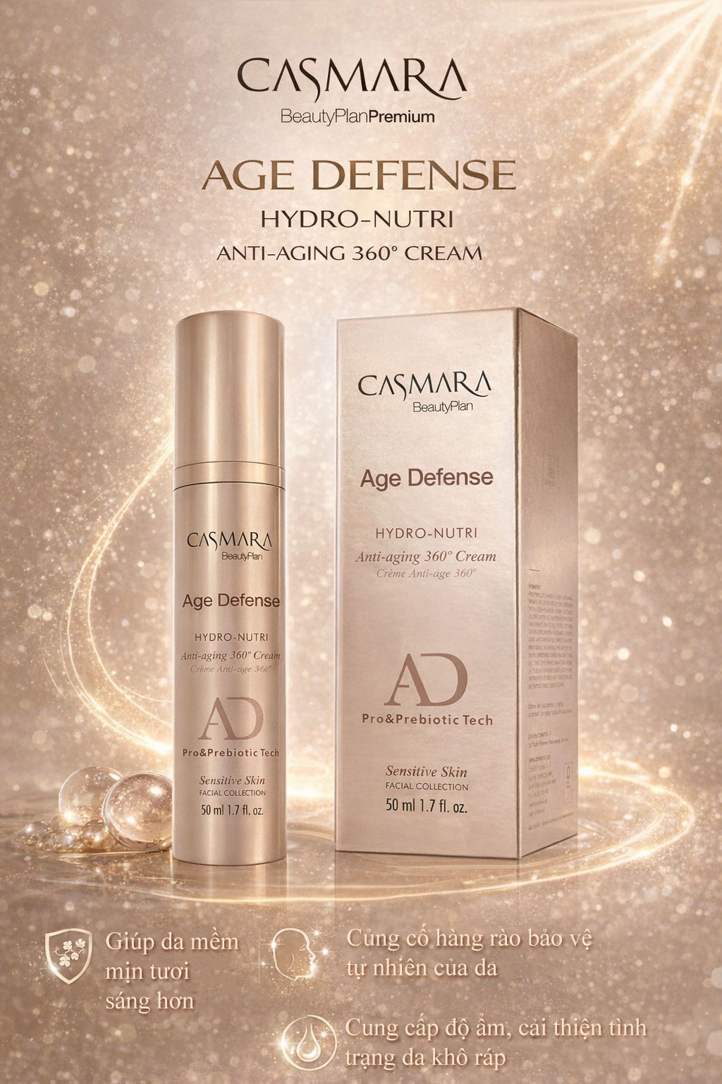 Hình: Công dụng CASMARA Age Defense Hydro-Nutri Anti-Aging 360° Cream
