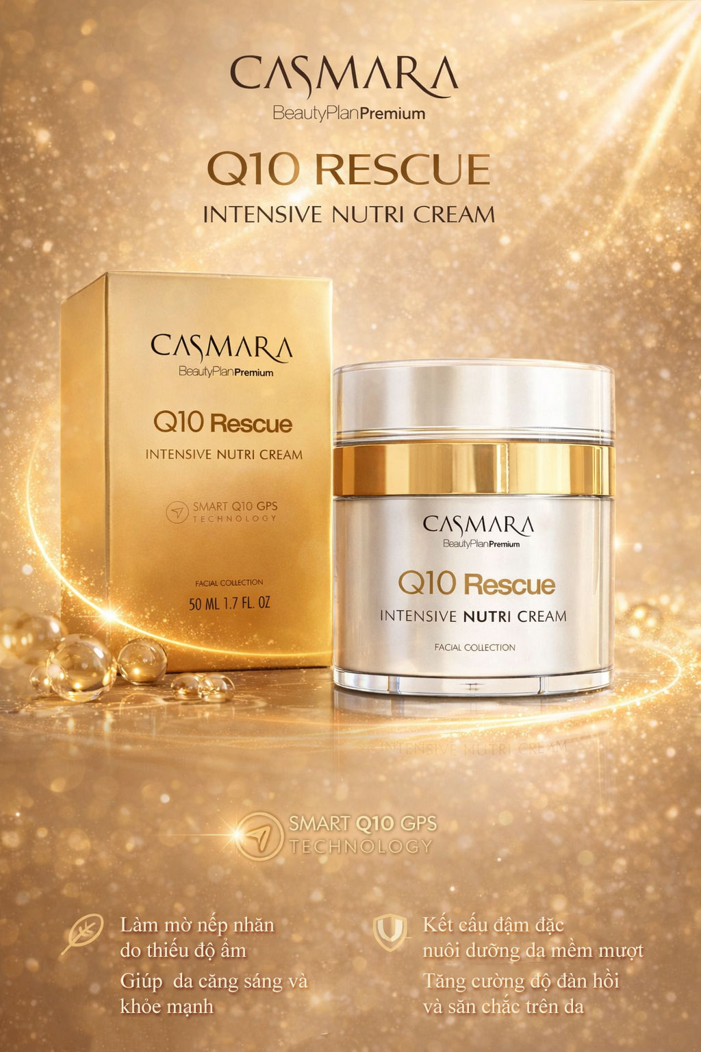 Hình: Công dụng CASMARA Q10 Rescue Intensive Nutri Cream