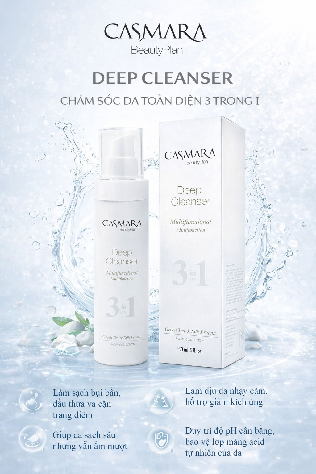 Hình: Công dụng Casmara Deep Cleanser 3 in 1