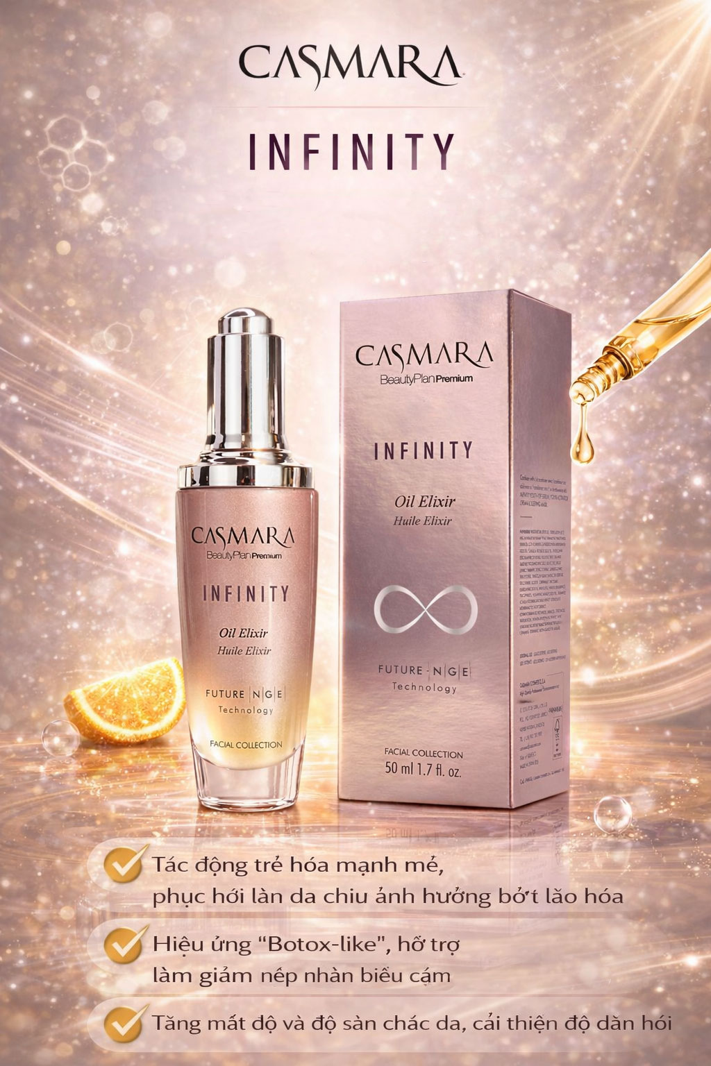 Công dụng Casmara Infinity Oil Elixir