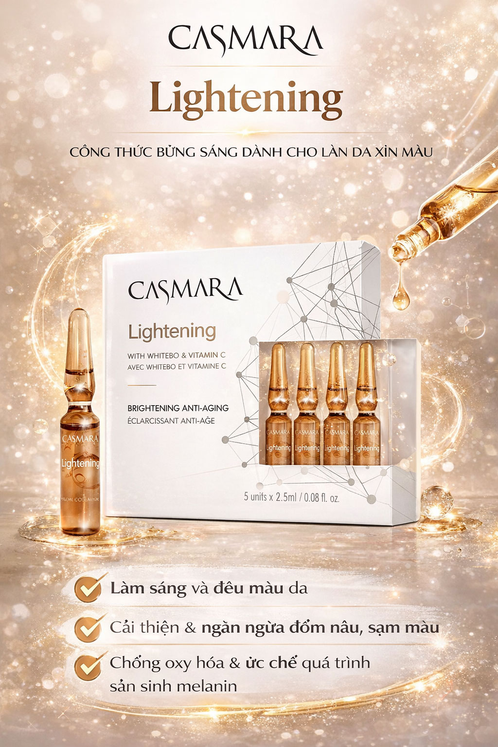 Hình: công dụng Casmara Lightening Ampoule 20