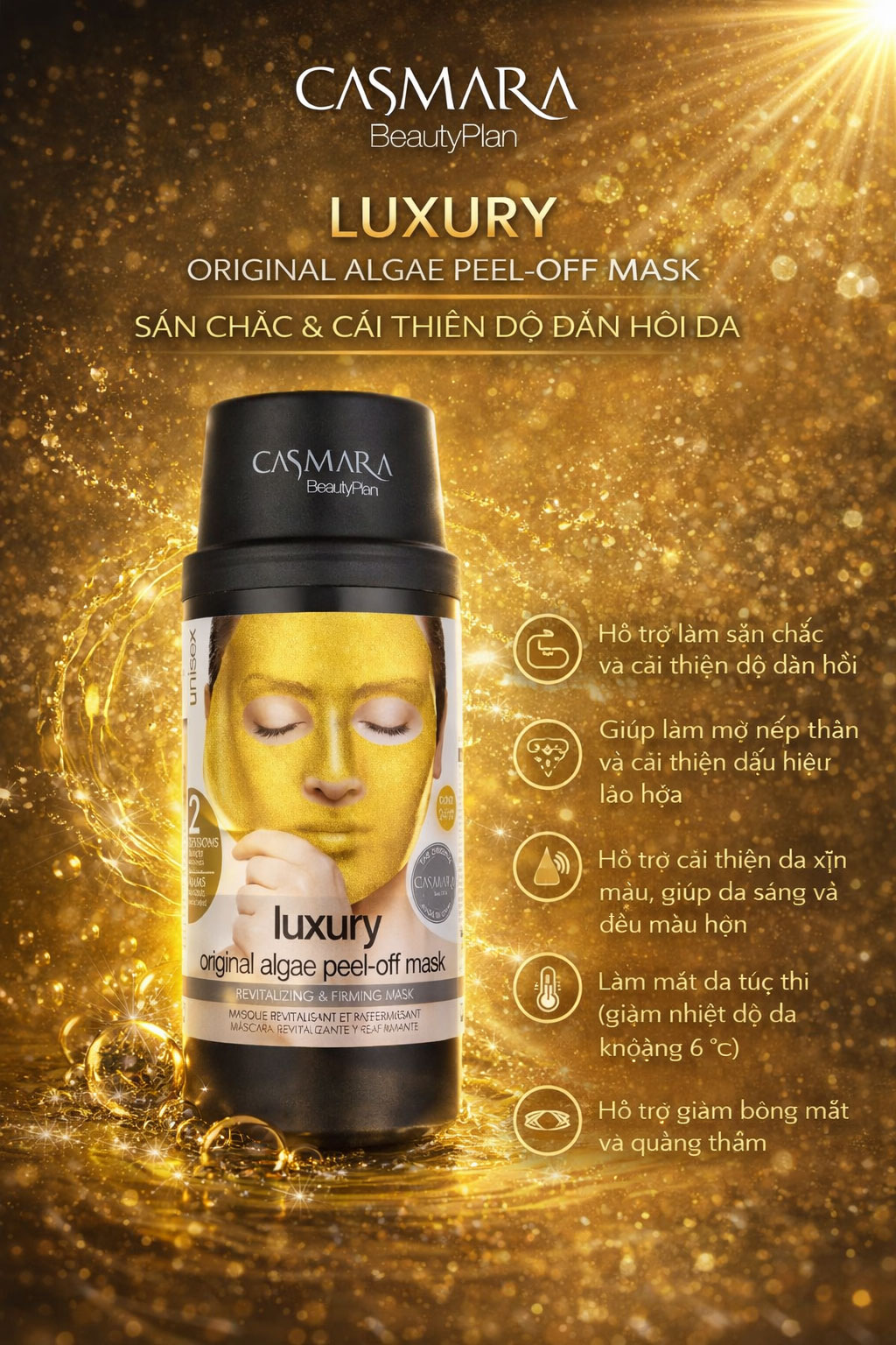 Hình: Công dụng Casmara Luxury Algae Peel-Off Mask
