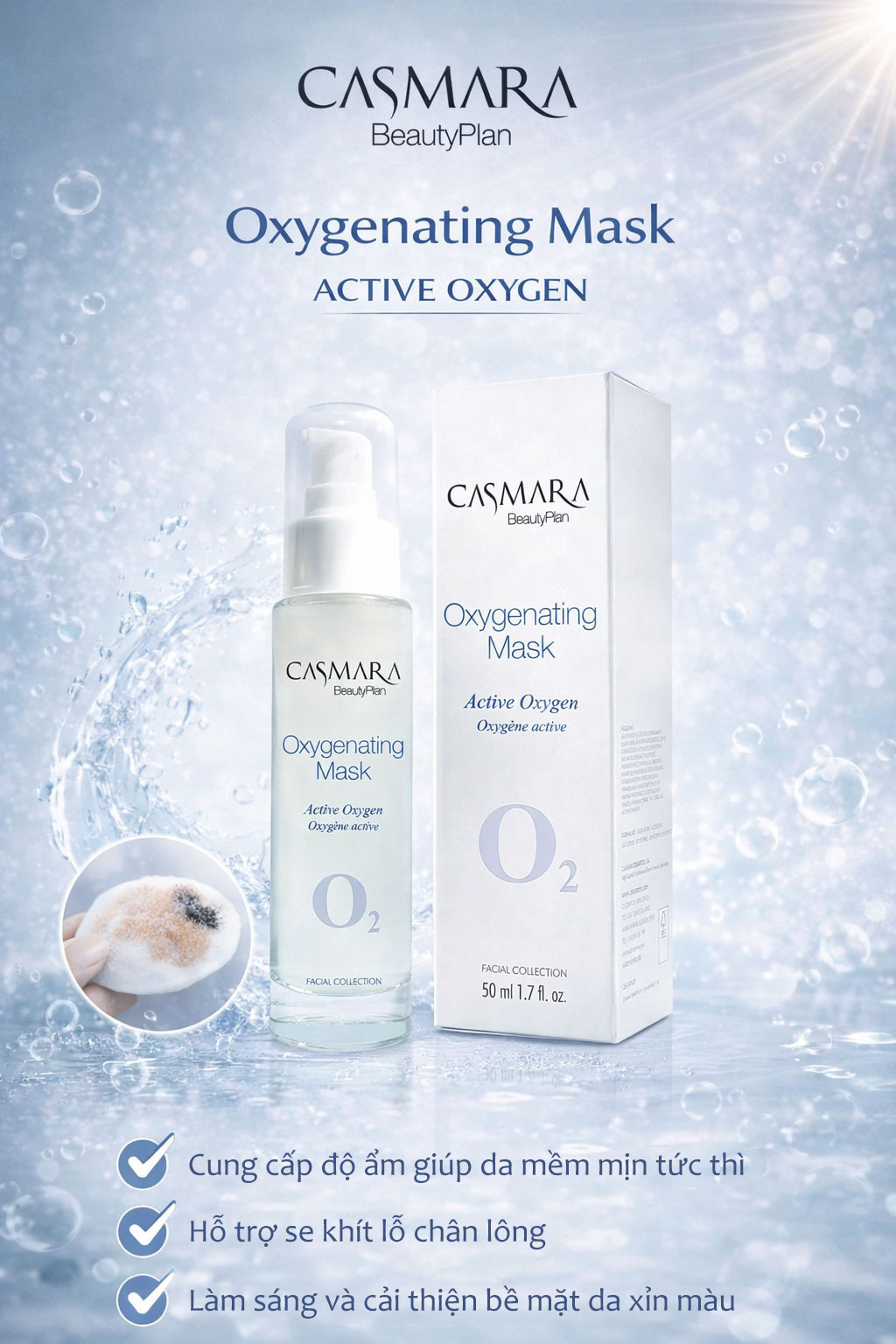 Hình: Công dụng Casmara Oxygenating Mask