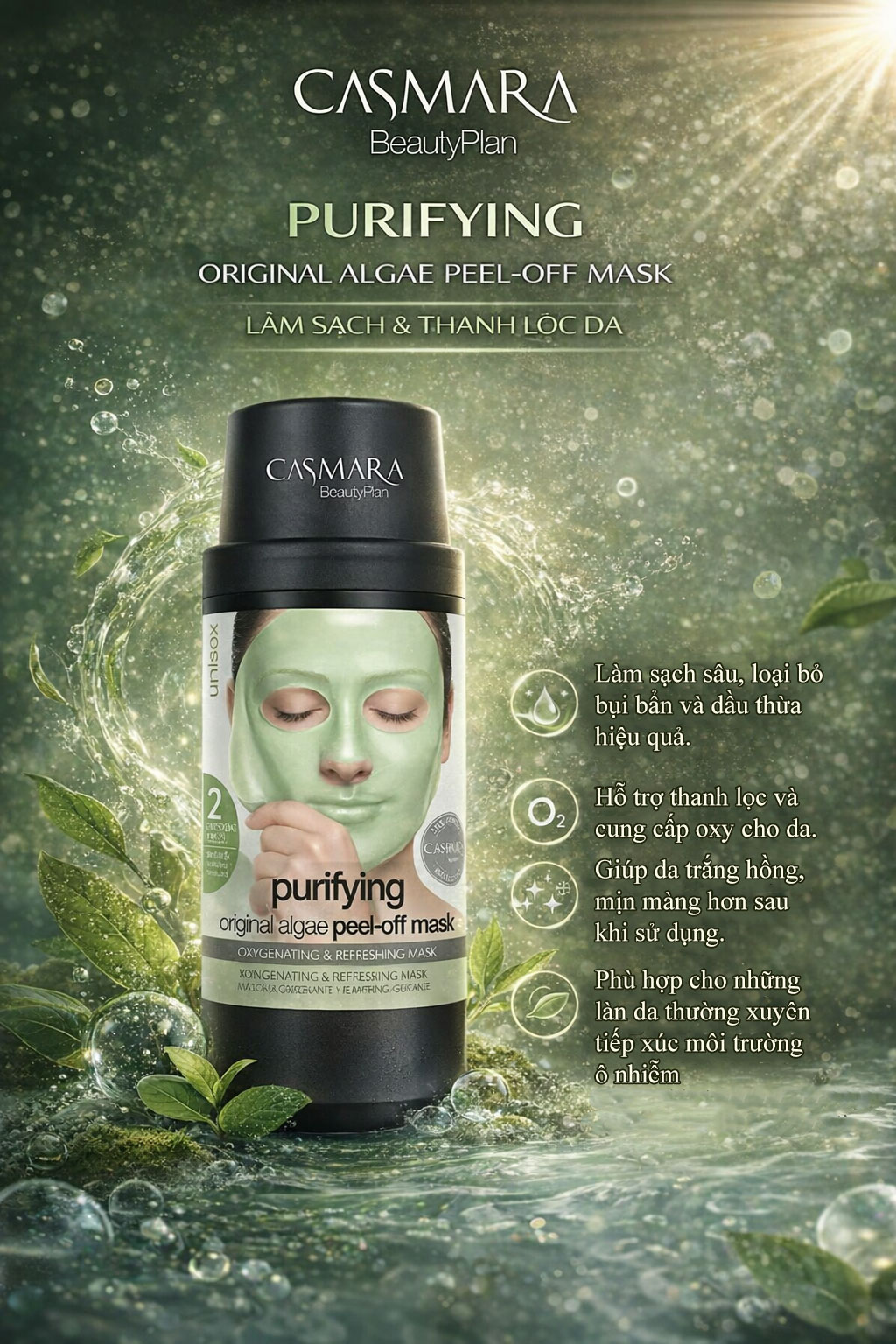 Hình: Công dụng Casmara Purifying Algae Peel-Off Mask