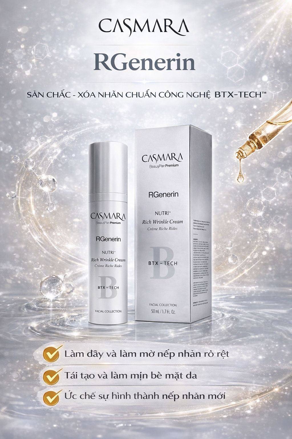 Hình: Công dụng Casmara RGNERIN Wrinkle Serum