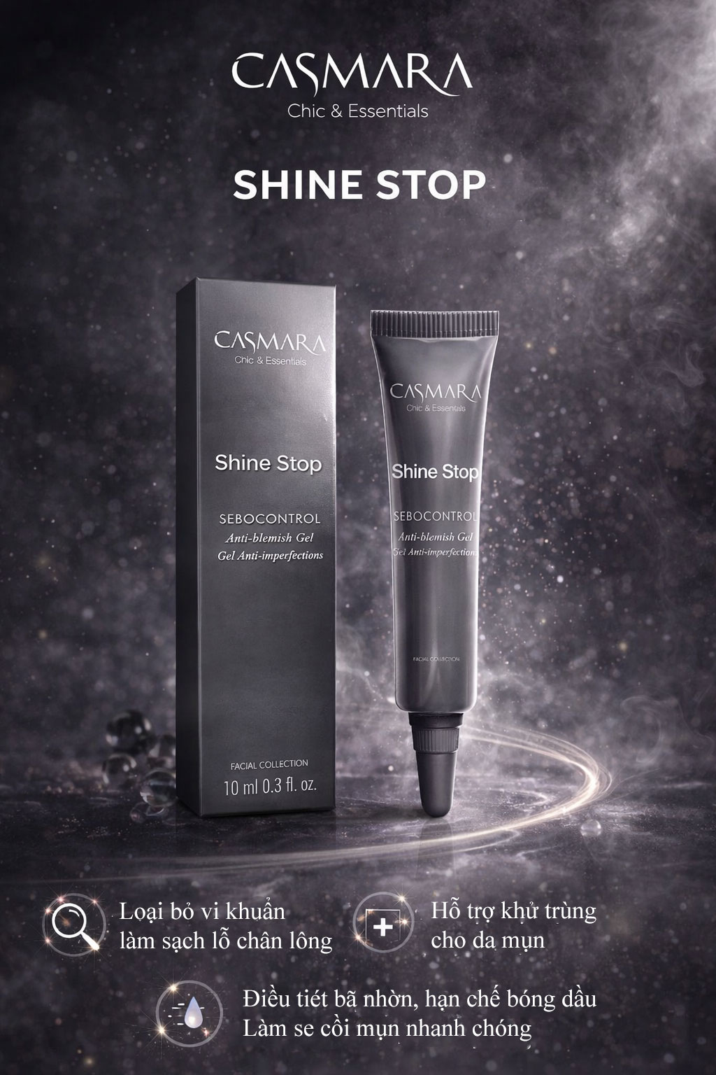 Hình: Công dụng Casmara Sebocontrol Anti-Blemish Gel