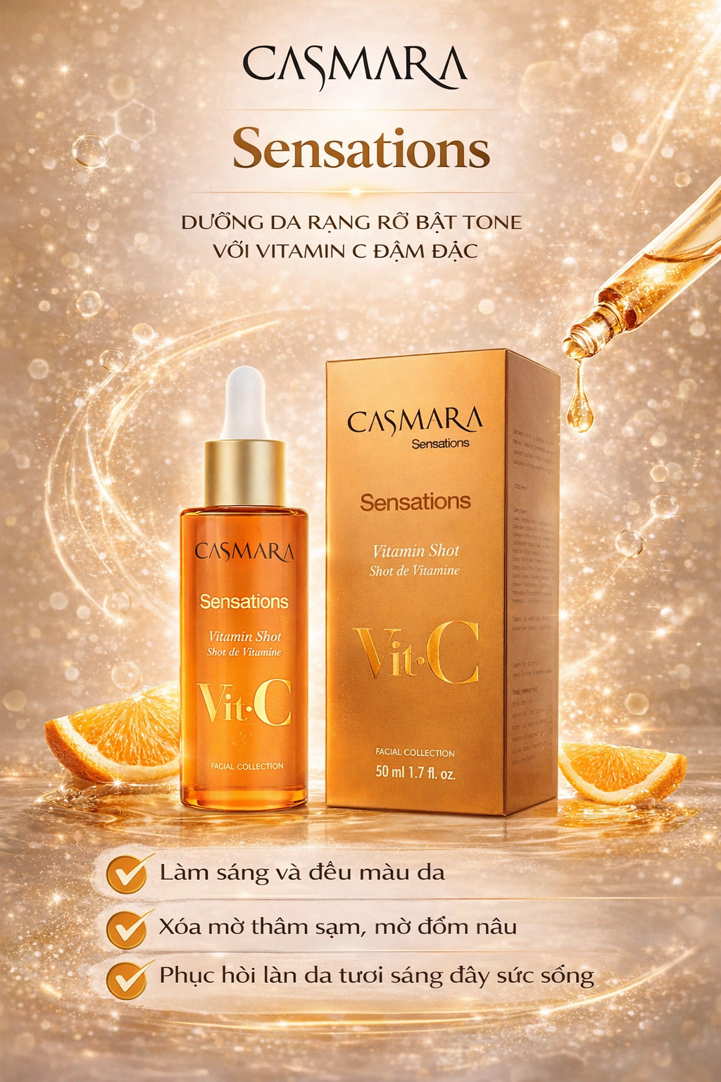Hình: Công dụng nổi bật của Casmara Sensations Vitamin Shot Serum