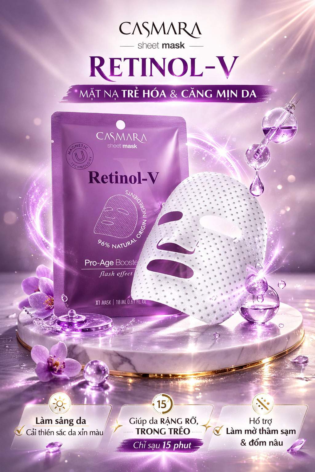 Hình: Công dụng Mascara Pro Age Booster Sheet Mask