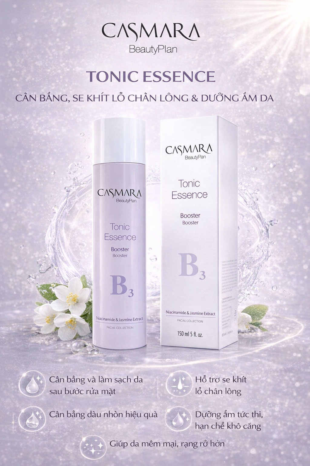 Hình: Công dụng Toner B3 Casmara Tonic Essence