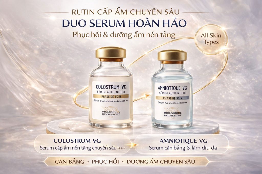 Hình: Sử dụng sản phẩm Biologique Recherche Colostrum VG