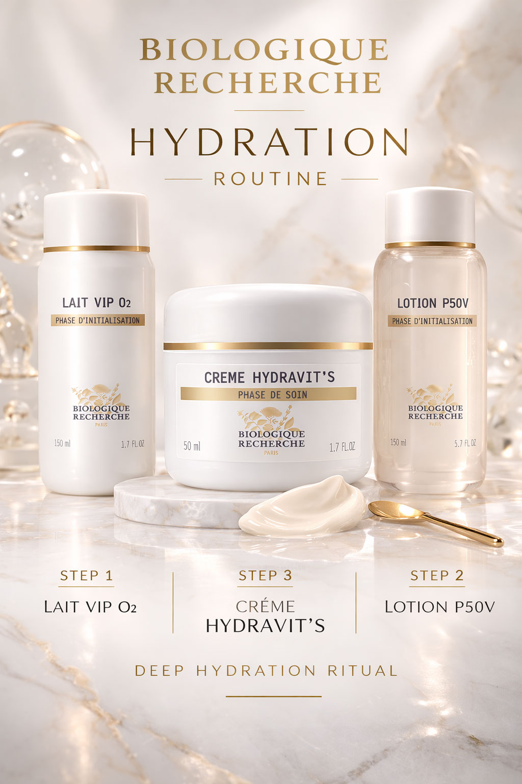 Hình: Routine Daily Texture Biologique Recherche Creme Hydravit’S