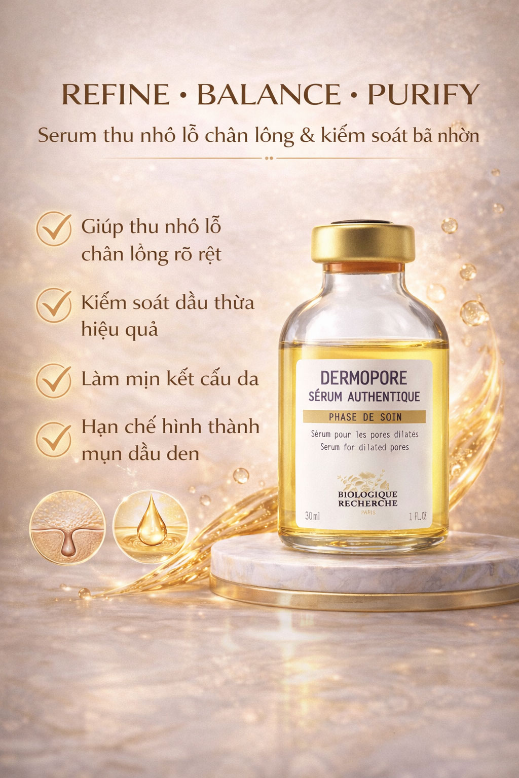 Hình: Công dụng Biologique Recherche Dermopore Serum
