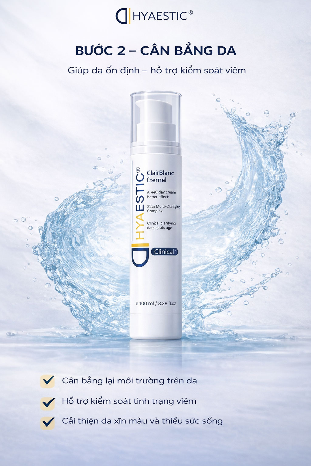 Hình: Bước 2 Cân bằng da và hỗ trợ kiểm soát viêm