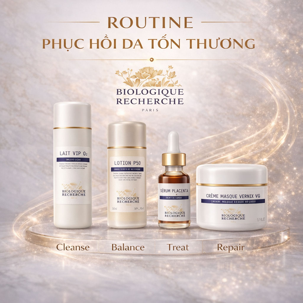 Hình: Cách dùng Kem Biologique Recherche Creme VIP O2