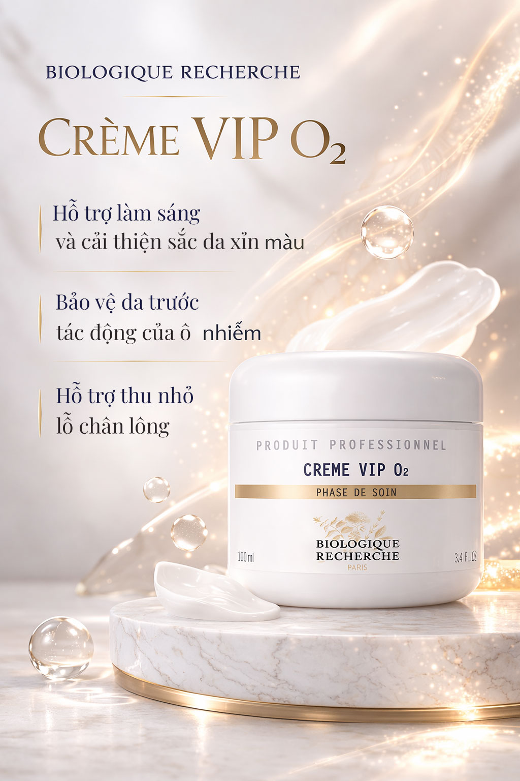 Hình Công dụng Biologique Recherche Creme VIP O2