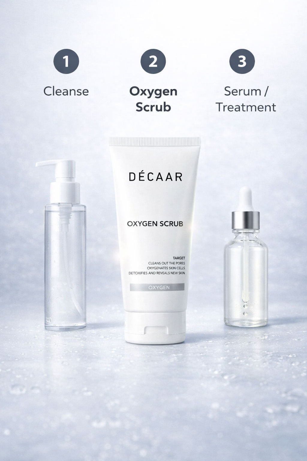 Hình: Cách dùng Decaar Oxygen Scrub