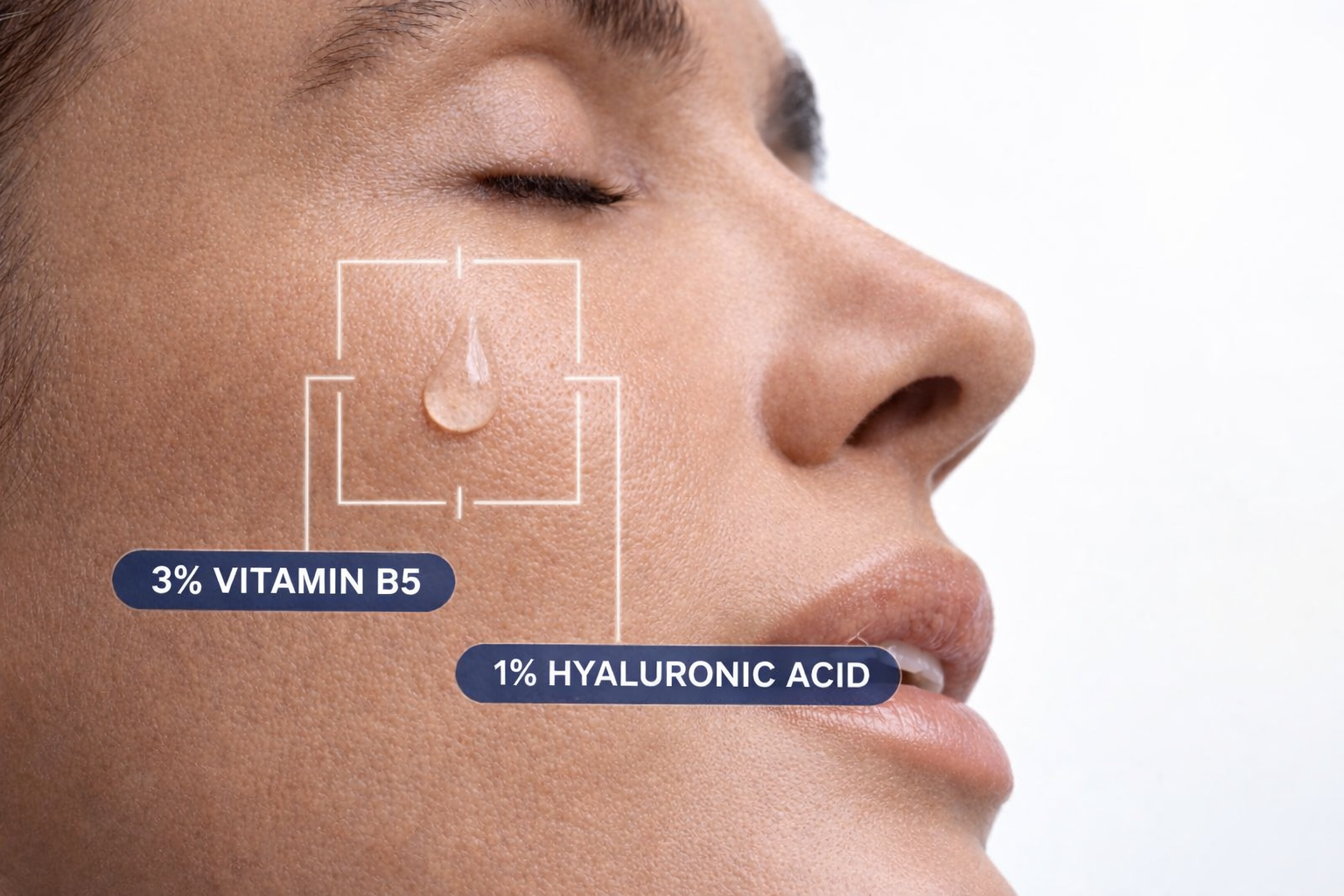 Hình: Phục hồi + cấp ẩm kép với Vitamin B5 & HA