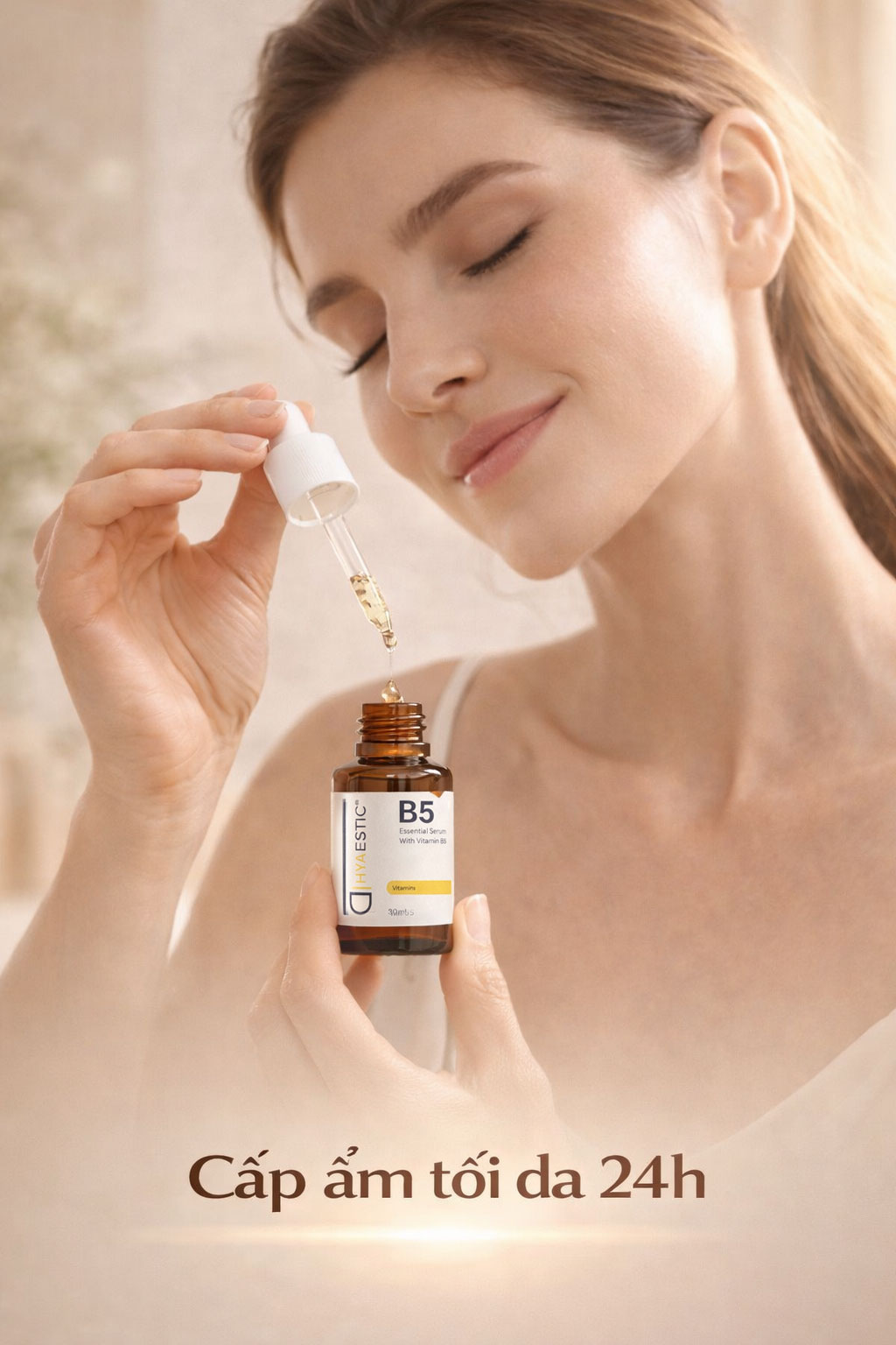 Hình: Trải nghiệm làn da được phục hồi Hyaestic Vitamin B5