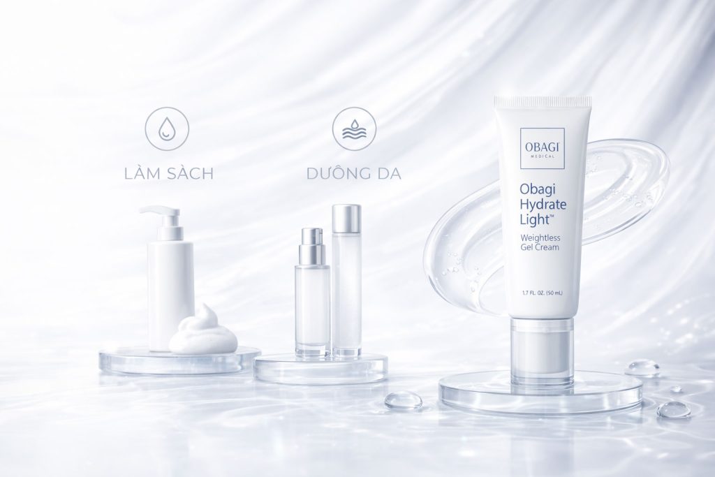 Hình: Routine Kem dưỡng ẩm Obagi Hydrate Light Weightless Gel Cream