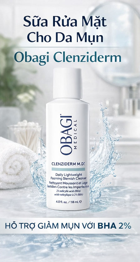 Thành phần Obagi Clenziderm Daily Lightweight Foaming Blemish Cleanser