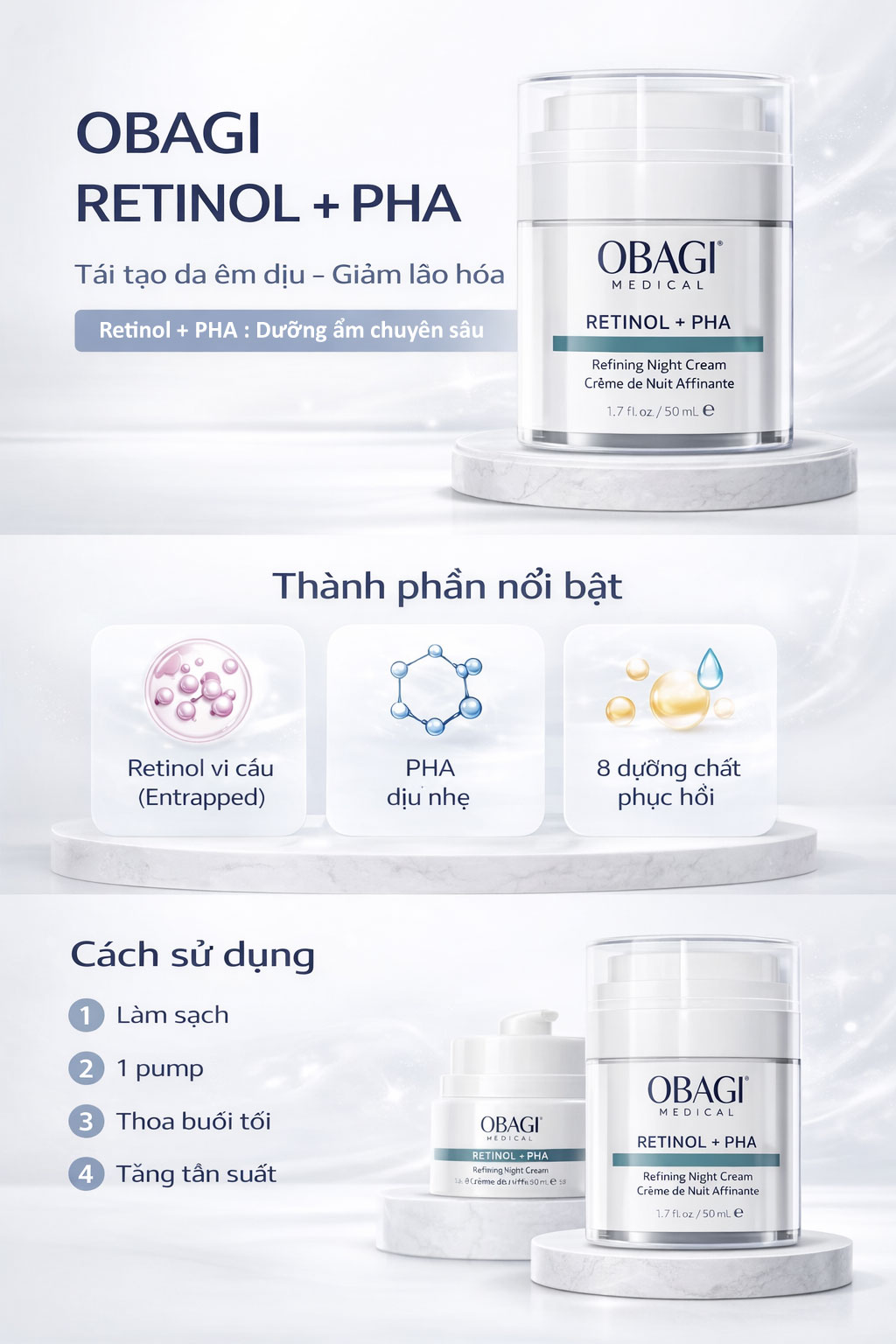 Công dụng chính của Obagi Retinol + PHA