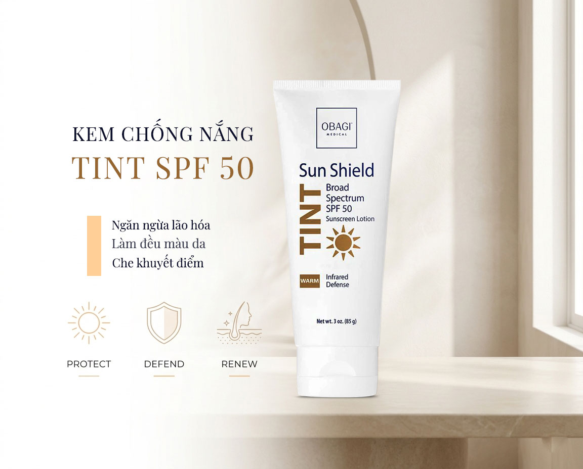 Hình: Công dụng Obagi Tint Sunshield Broad Spectrum SPF 50 Warm