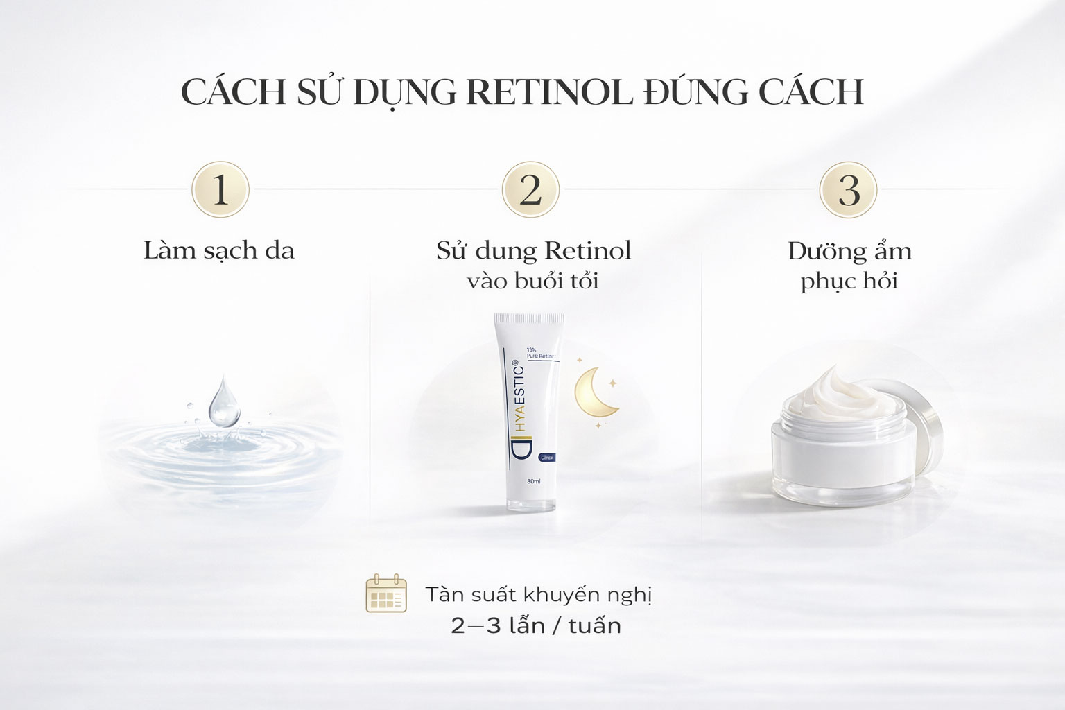Hình: Hướng dẫn sử dụng retinol đúng cách