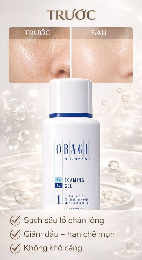Cách sử dụng Sữa rửa mặt Obagi Foaming Gel