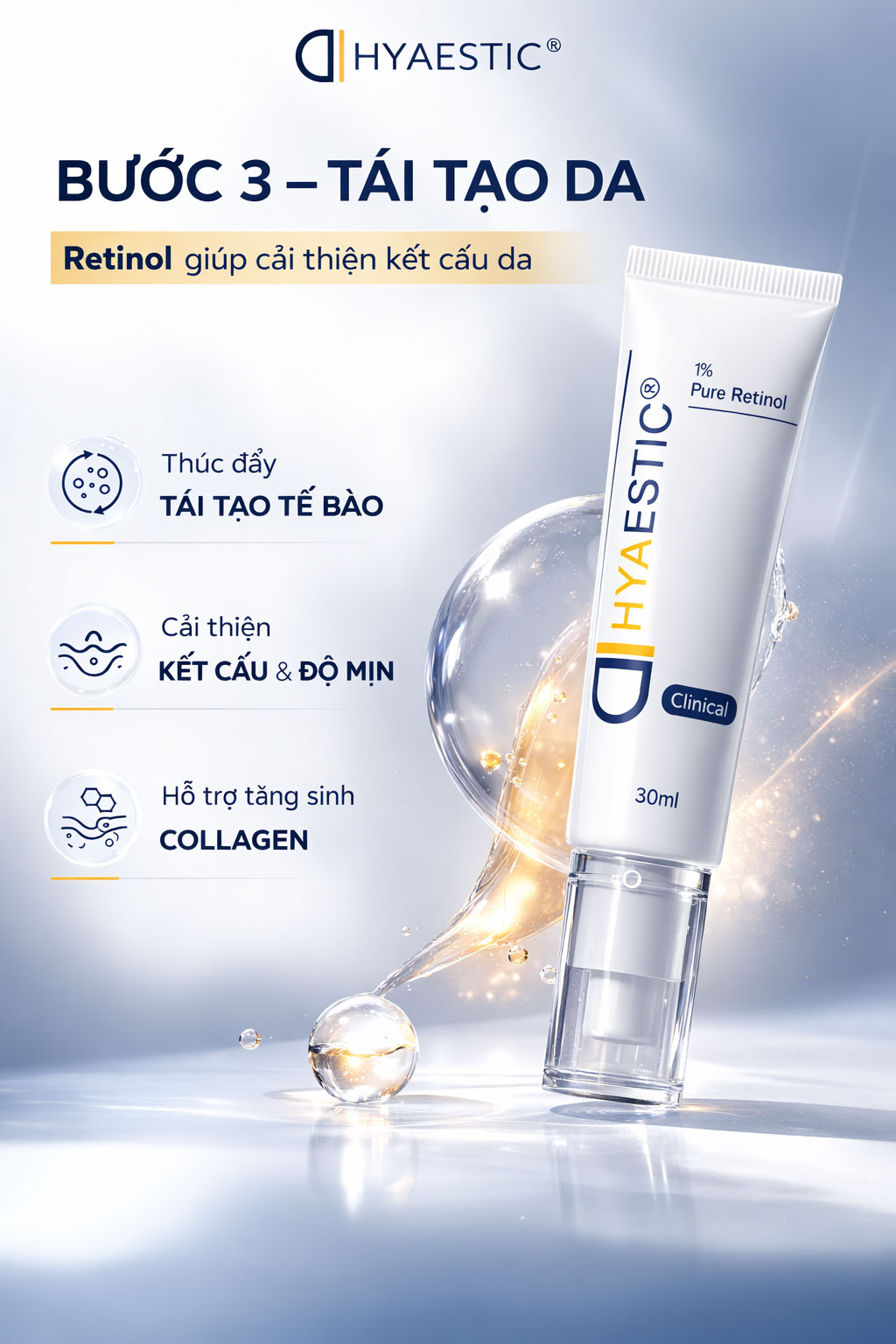 Hình: Bước 3 Tái tạo và cải thiện cấu trúc da