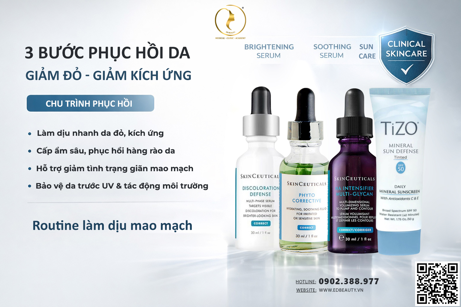 Hình: Bộ sản phẩm phục hồi làn da nhạy cảm