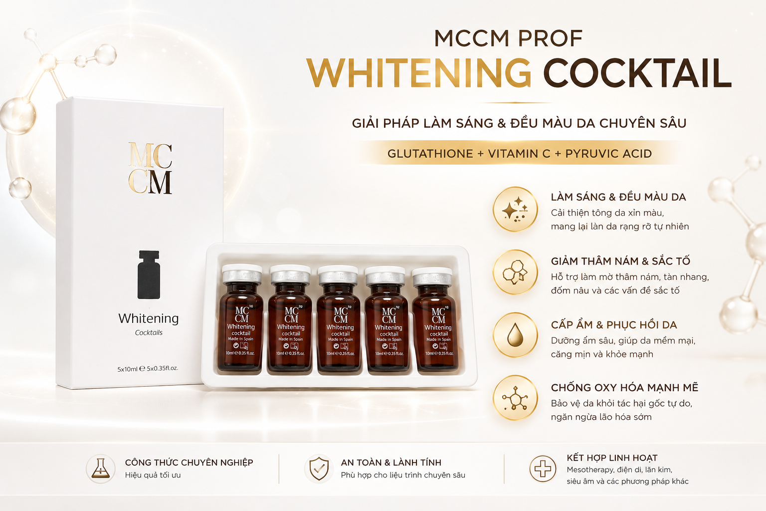 Công dụng chính của MCCM Prof Whitening Cocktail
