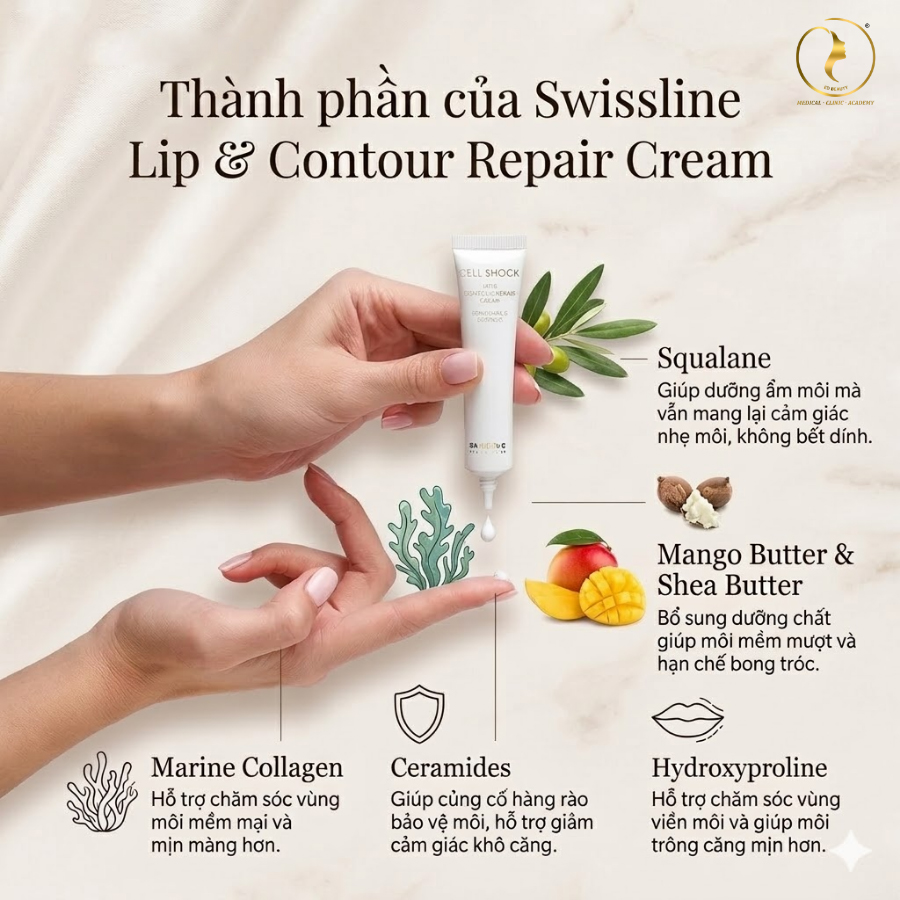 Hình: Thành phần Swissline Lip & Contour Repair Cream
